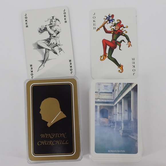 Winston Churchill & City of Bath Set of 2 Full Deck Playing Cards Plastic Coated - Picture 1 of 8
